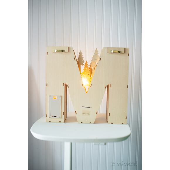 Anthropologie Monogram Wonderland Light-Up Scene Letter M - Picture 5 of 5